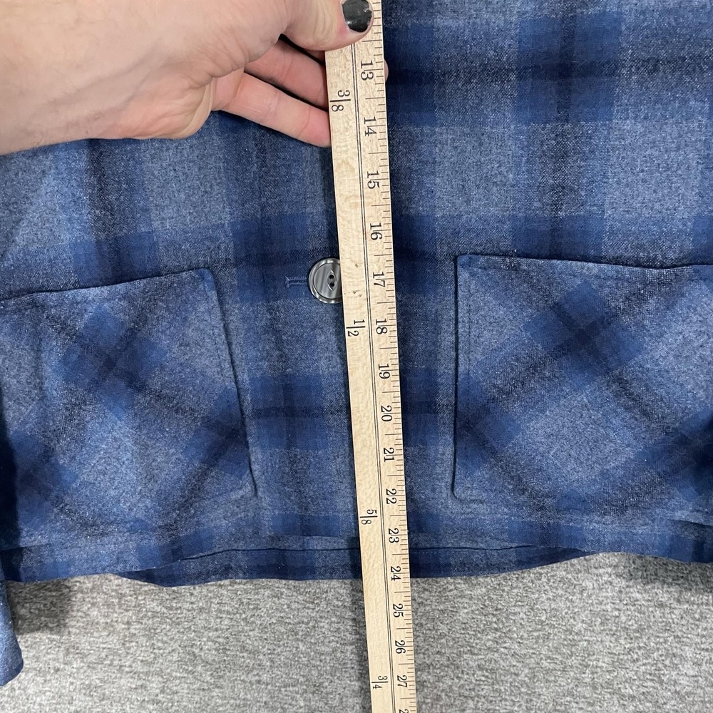 Pendleton Jacket Womens Small Blue Plaid Flannel Wool Button Front Made In USA - Picture 3 of 9